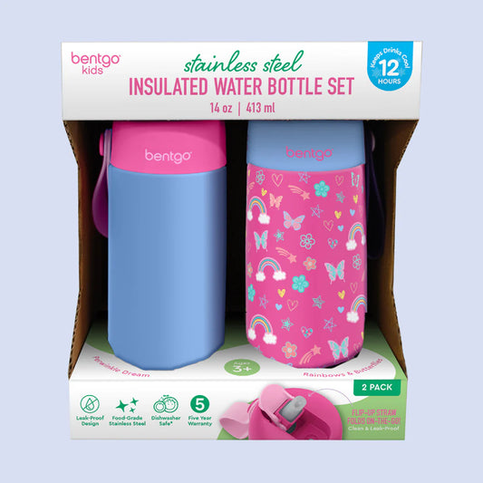 Bentgo Kids Stainless Steel Insulated Water Bottle (2-Pack)