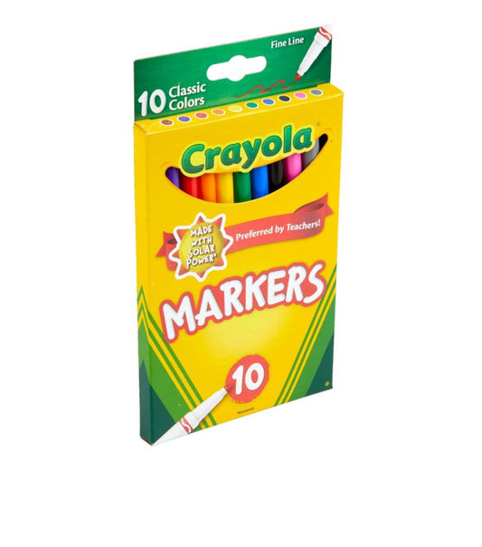 Crayola Markers Fine Line 10 Count - Classic Colors