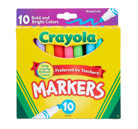 Crayola Markers Broad Line 10 Count -Bright and Bold Colors